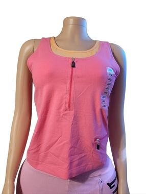 Danskin Pink Zip-Front Athletic Tank